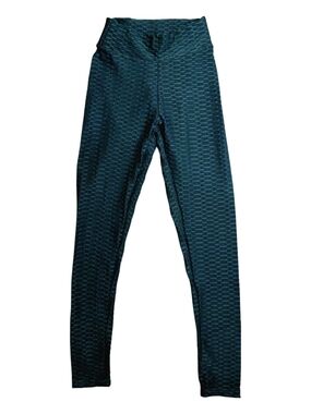 Textured High-Waist Booty Cinching Leggings in Teal XS